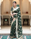 Banarasi Silk Saree With Attached Blouse Peace