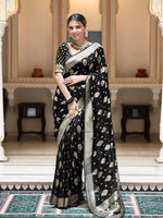 Banarasi Silk Saree With Attached Blouse Peace