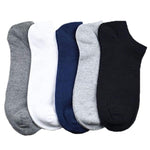 Shubhmaira Unisex Low Cut Socks (Pack of 05 Pairs), Black, White, Dark Grey, Light Grey & Navy Blue